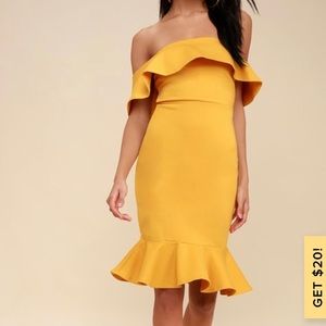 Lulu’s Confidence Boost Mustard Yellow Dress
